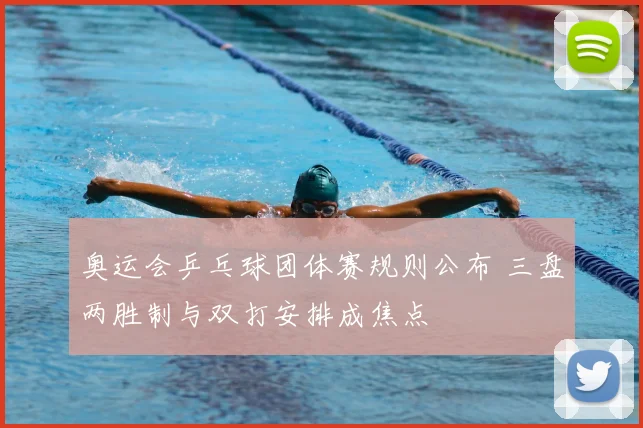 奥运会乒乓球团体赛规则公布 三盘两胜制与双打安排成焦点